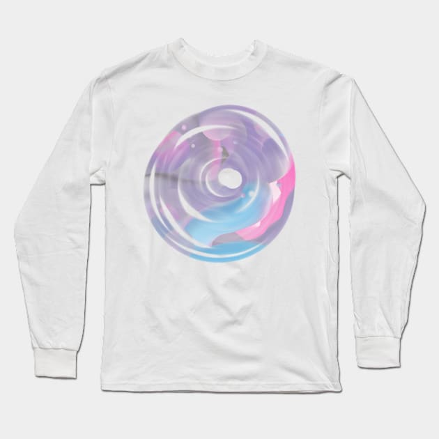 Purple and pink Pastel paint abstract galaxy Long Sleeve T-Shirt by soycarola